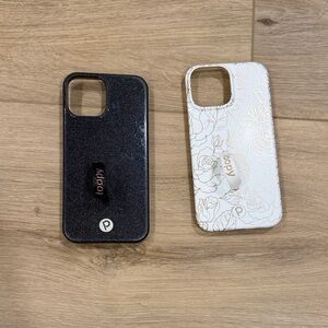 Loopy Case iPhone 12 Pro Max Elegant Black and White Floral Duo